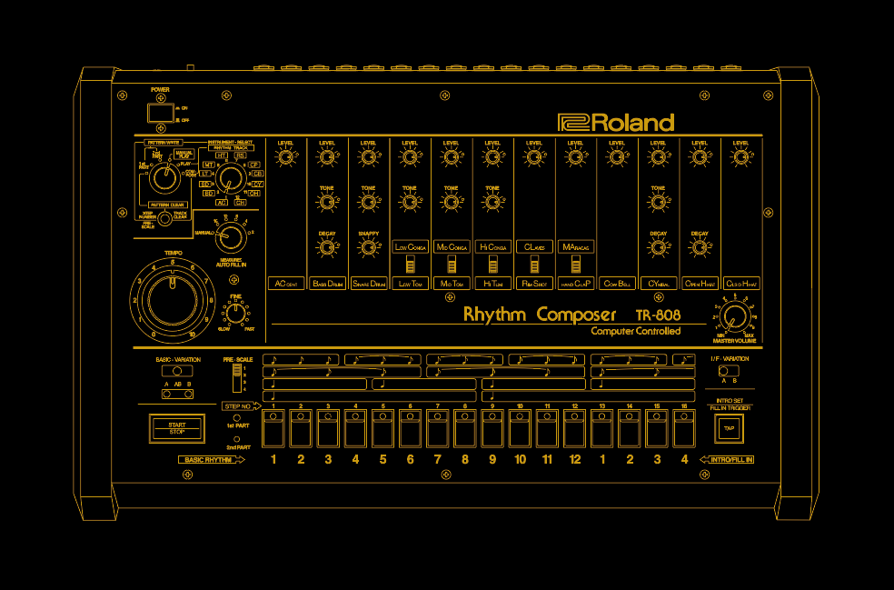 TR-808デザイン ステッカー